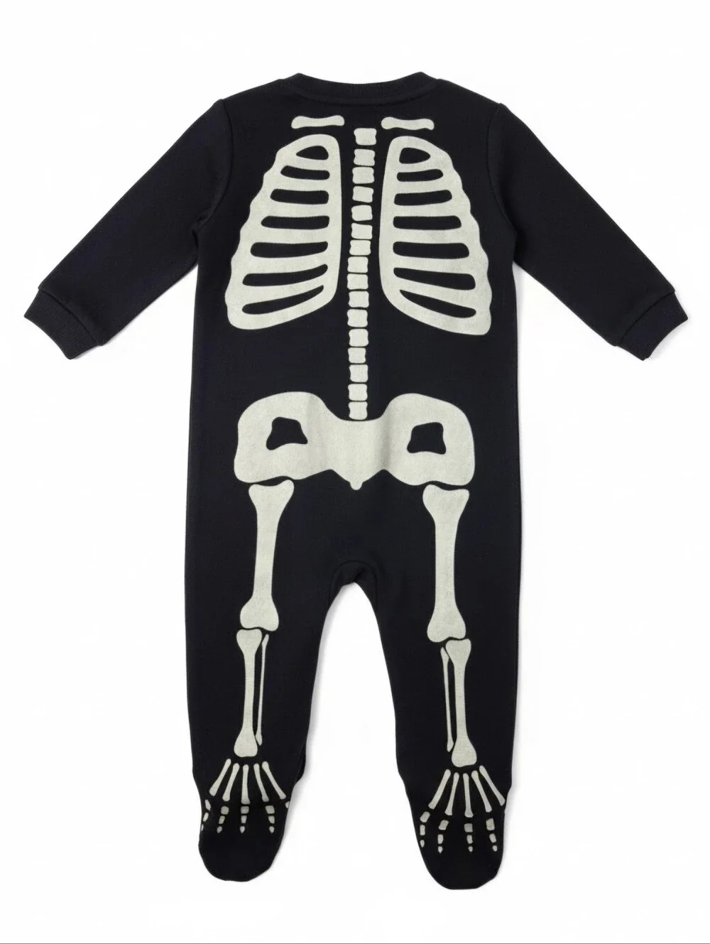 VTG 80s Lullaby Land Glow Skeleton Baby Sleeper 3-6M Made USA Halloween